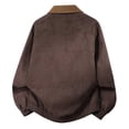 thumbnail image 4 of LYSMORA 2026 Men's Contrast Lapel Suede Bomber Jacket, Snap Flap Pockets Elastic Hem Oversized Loose Fit Windproof Retro Street Casual Outerwear, 4 of 4