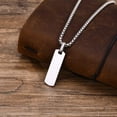 thumbnail image 1 of Collares de barra personalizados para hombres y niños, colgante geométrico Vertical de acero inoxidable impermeable con cadena de caja, 1 of 4