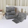 thumbnail image 4 of 6 Set Travel Storage Bags Cubes Multi-Functional Clothing Sorting Packages Luggage Organizer with Shoes Bag (Grey), 4 of 8