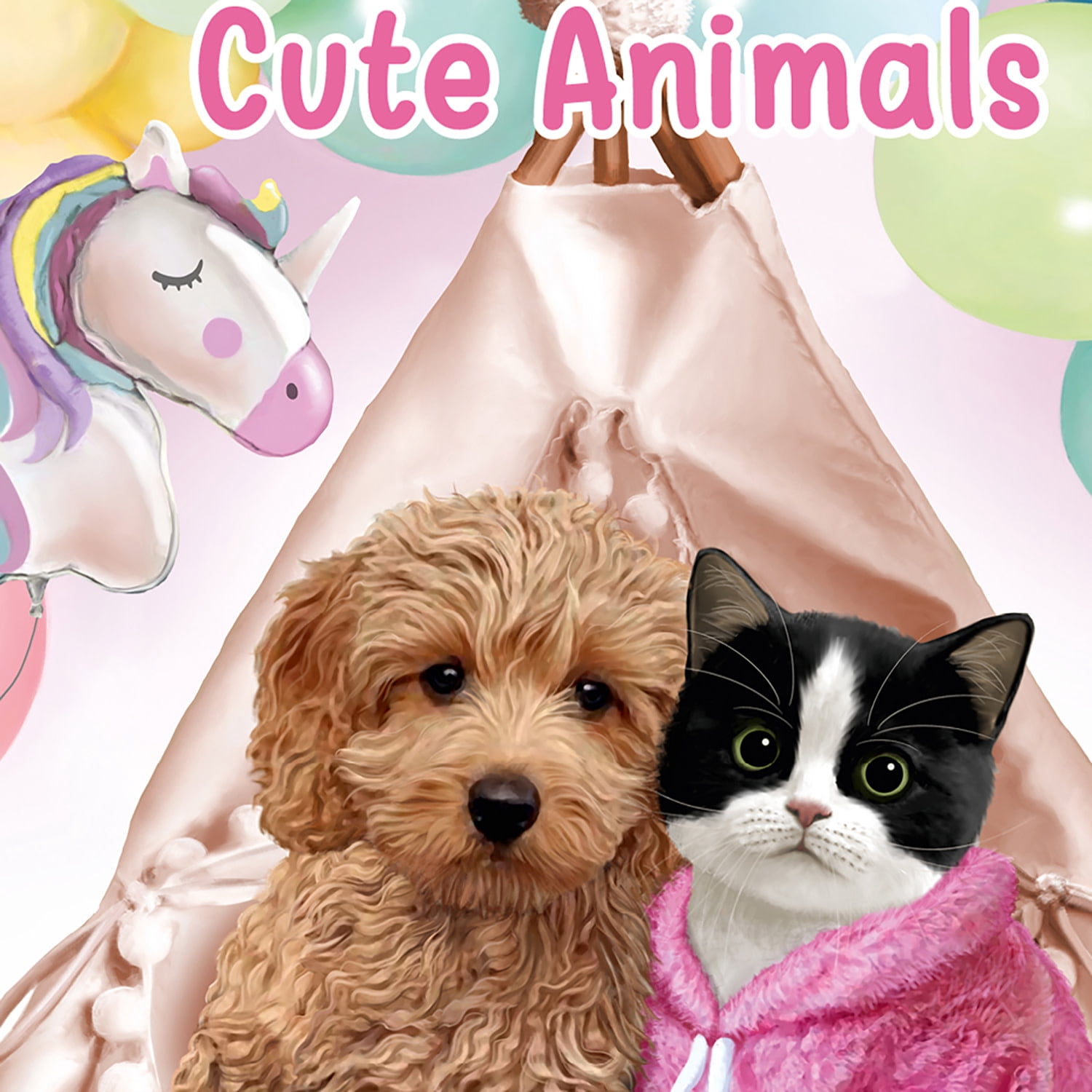 book 'n' app: Panorama Sticker Book - Cute Animals - Mix-Match Stickers On Double-Page Spreads, Dress-Up Animals, Playful Illustrated Scenes, Kids 4+