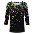 thumbnail image 5 of Outfmvch Mardi Shirts for Women's Mardi Gras Sequin Shirt Women's Mardi Gras Mask Graphic Shirts Blazer Jackets for Women Linen Shirts Graphic Tees for Women Smocked Tops Women Pink M, 5 of 6