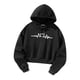 thumbnail image 3 of Sudadera con capucha recortada para mujer Ropa deportiva Tops con estilo pulóver Top corto Sudadera con capucha L, 3 of 8