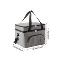 thumbnail image 3 of Gumesh Soft Cooler Bag, Insulated Lunch Box, Double Leakproof Layers, Waterproof and Collapsible Case for Work Outdoor Trip, Large Size,Gray, 3 of 5