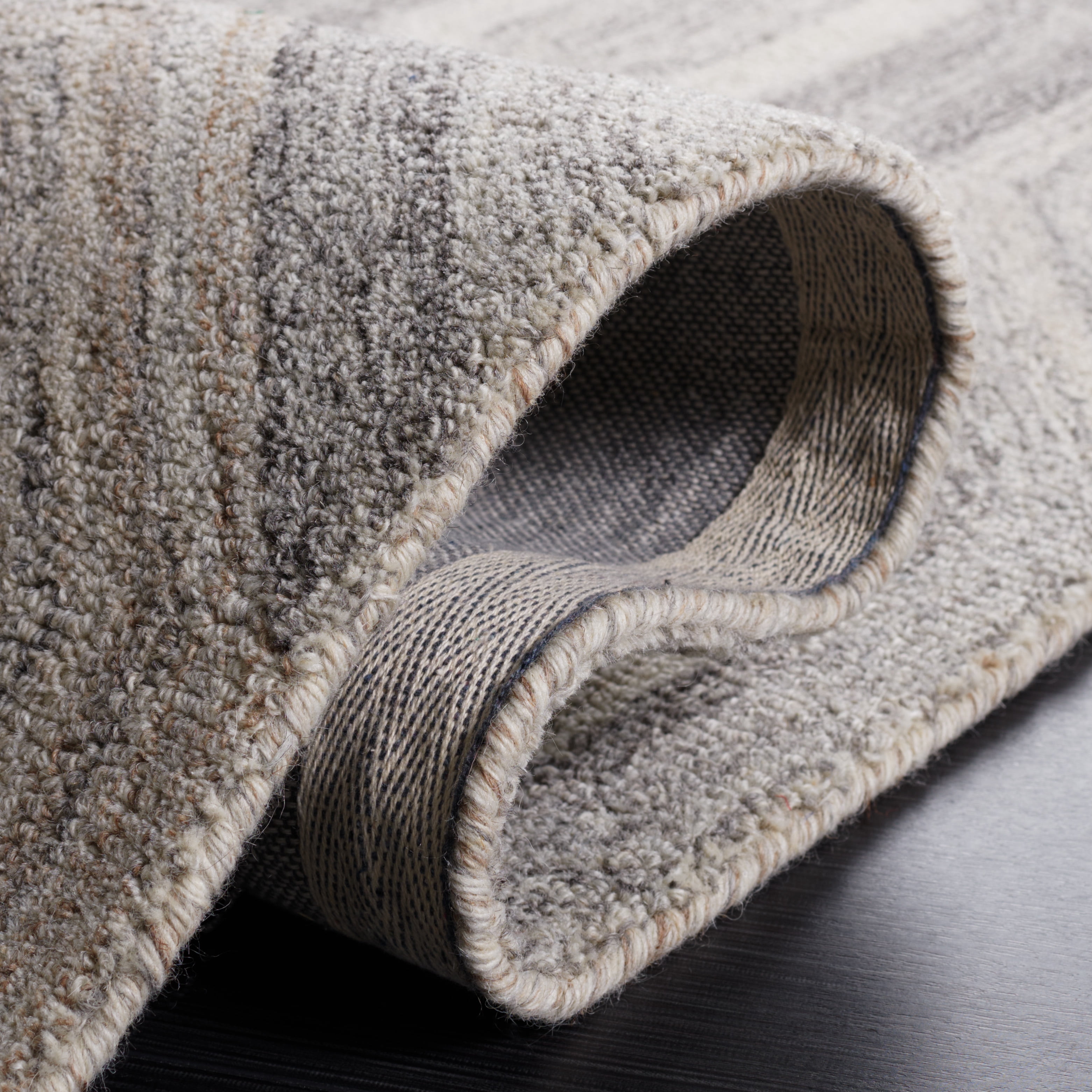 SAFAVIEH Abstract Benton Geometric Wool Area Rug, Natural/Gray, 8' x 10'