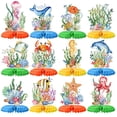 thumbnail image 1 of 12 centros de mesa en forma de panal de abeja con animales marinos y oceánicos para decoración de fiesta, 1 of 7