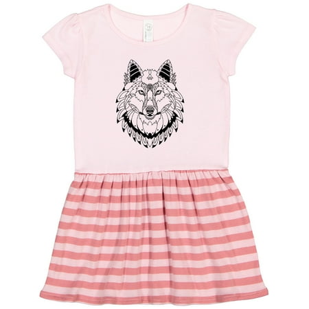 

Inktastic Tribal Wolf Head Gift Toddler Girl Dress