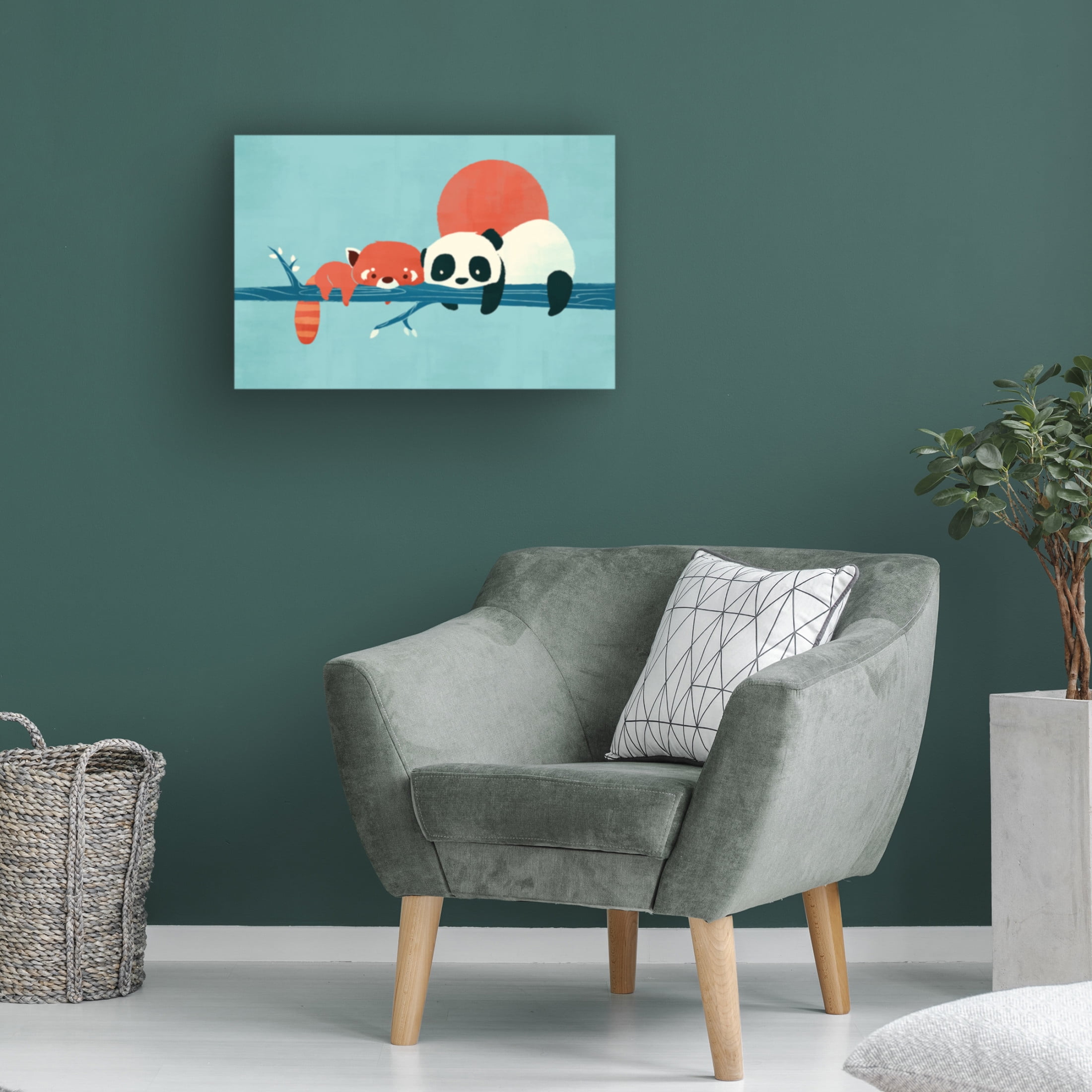 Canvas Wall Art - Jay Fleck 'Pandas' Wall Art for Living Room, Bedroom, or Office Décor by Trademark Fine Art - 32 x 22 Inches