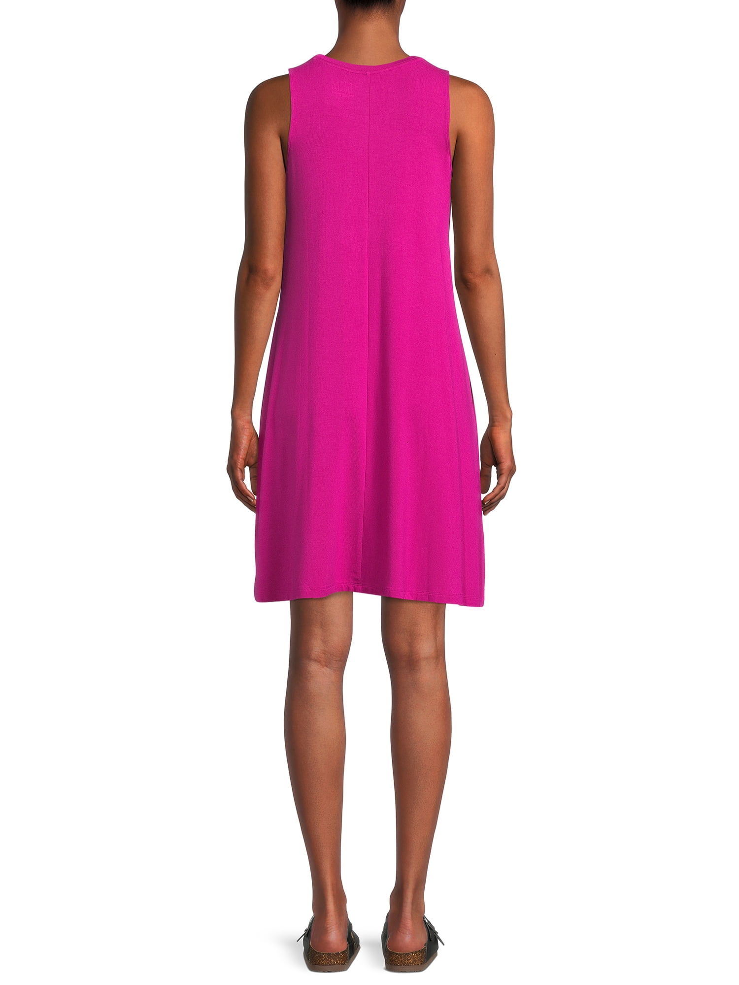 Time and Tru Women's Sleeveless Knit Swing Dress, Sizes XS-XXXL