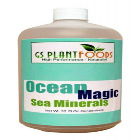 Ocean Magic Sea Minerals Organic Garden Plant Supplement Fertilizer, Soil Mineral Health Improvement Water Based Spray Solution 1 Quart (32 Fl. Oz.) of Liquid