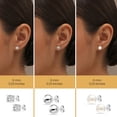 thumbnail image 2 of Charmsy Women’s 3-Pair Stud Earrings Set – 925 Sterling Silver Post CZ Ball Earrings & Freshwater Pearl Studs, 6mm, 2 of 4