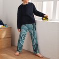 thumbnail image 5 of Wukai Blue Color Cactus Print Teenagers' Pajama Pant Sleep Pajama Lounge Pant PJ Bottoms with Pockets and Button Fly(Available in Big & Tall)-Medium, 5 of 6