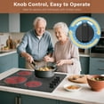 thumbnail image 5 of 24" Built-In Electric Cooktop 6700W 4-Burner, Radiation-Free Ceramic Glass, Knob Control & 9 Levels, All Cookware, Easy Clean‌, 5 of 11