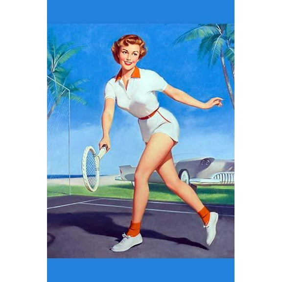 On the Tennis Court-Fine Art Canvas Print (20" x 30")