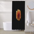 thumbnail image 6 of Shower Curtain, Orange Dalia Waterproof Fabric Plastic Shower Curtain, Drying Fast Bathroom Curtain with 9 Buttonholes, Ruffle Shower Curtain 60x72in, 6 of 8