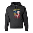 thumbnail image 1 of Wild Bobby, Betty Boop America Land of the Free Home of the Brave Betty Boop Unisex Hoodie Sweatshirt, Heather Black, X-Large, 1 of 5
