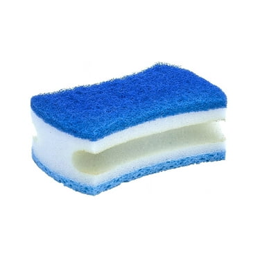 Superio Scrub Sponge with Grip, Heavy Duty Duel Sided Kitchen Sponge (Blue)