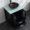 thumbnail image 3 of Wonline 24" Single Bathroom Vanity Cabinet Solid Wood w/ Mirrors Glass Vessel Sink, 3 of 7