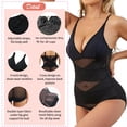 thumbnail image 3 of Shapewear Bodysuit for Women V Neck Tummy Control Body Shaper Waist Trainer Butt Lifter Shaper Fajas Corset, 3 of 7