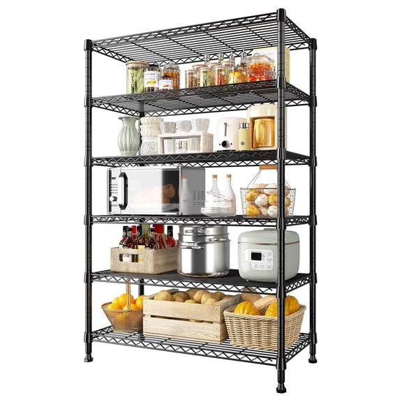 71" H Metal Shelves 6 Tier Storage Shelves 1200LBS Adjustable Shelving Units and Wire Shelving Unit Shelf Metal Shelving, 71" H x 29" W x 14" D