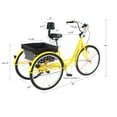 thumbnail image 2 of JSTUOKE Adult Tricycle 24" 7-Speed 3 Wheel Bike Seat Adjustable Trike with Bell and Basket Bicycles Large Size for Adults Exercise Shopping Picnic Outdoor Activities( Yellow), 2 of 10