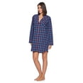 thumbnail image 3 of Ashford & Brooks Women's Woven Plaid Long Sleeve Button Down Sleep Shirt Nightshirt, 3 of 6