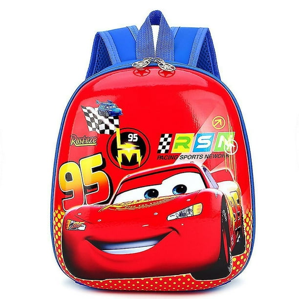Si Tong Cars Hard Case Backpack Kindergarten Schoolbag Lighting Mcqueen Blue
