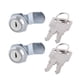 thumbnail image 1 of Cajas de herramientas, buzones, armarios, cerraduras de cajones, seguridad, cerradura de cabeza redonda de metal, 2 piezas con llaves, 1 of 3