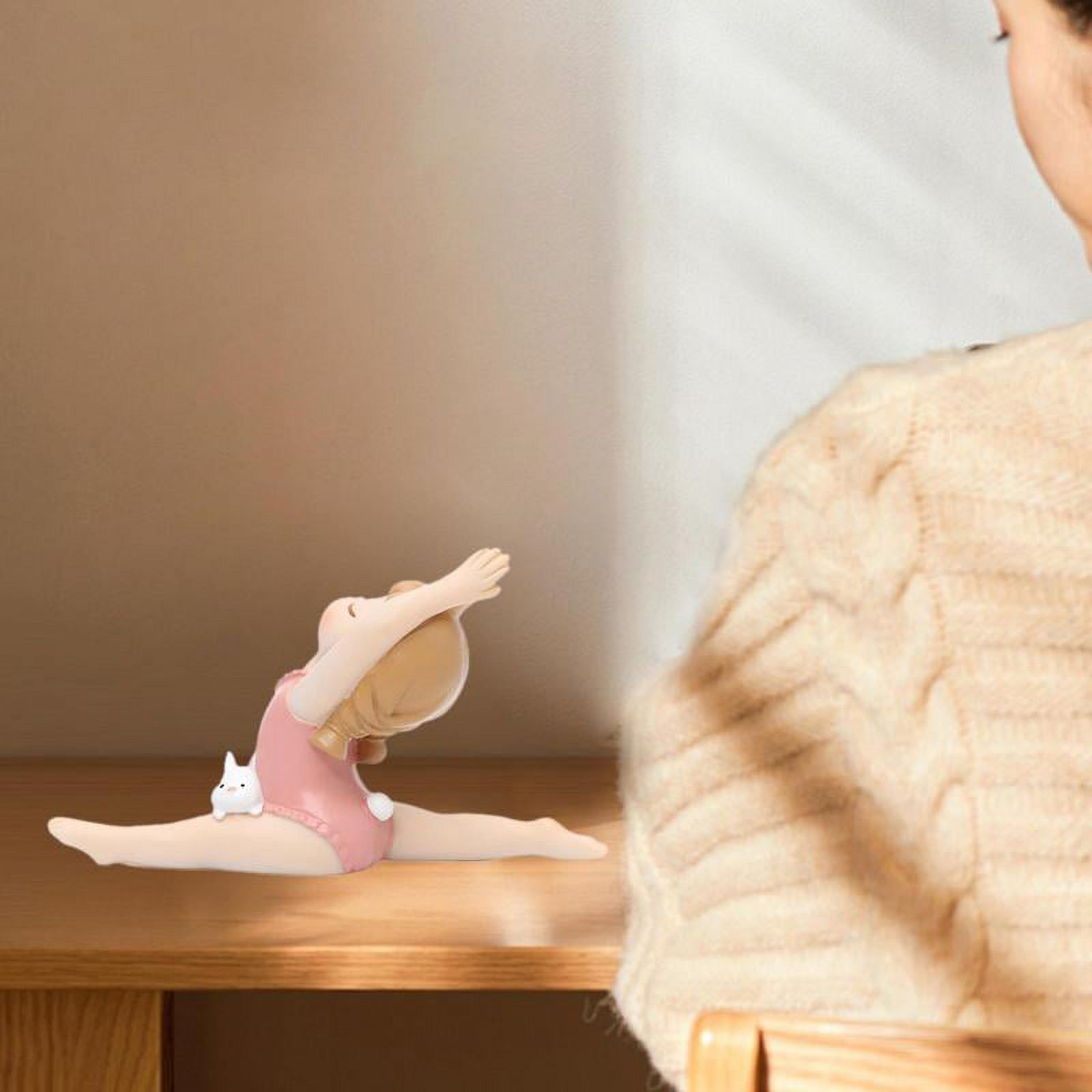 Bunny Girl Yoga Pose Figurine Meditation Gifts for Bookshelf Shelf