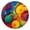 Colorful Circular Pattern, variant on Colorful Circular Pattern Round Fitted Tablecloth with Elastic Edge,Dining Table Cover Waterproof,Outdoor Round Tablecloth for Camping,Dining,Indoor and Outdoor