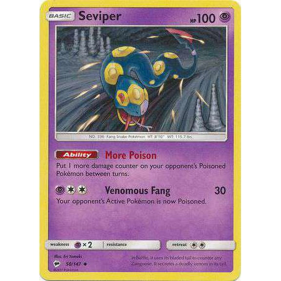 Pokemon Burning Shadows Seviper #50