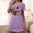thumbnail image 3 of HomeGardon Women's Sleepwear Nightgowns for Women,Fashion Print Medium Length Dress Oversized Short Nightgown Fashion Chest Print Short Sleeve Nightdress,S-XXL, 3 of 5