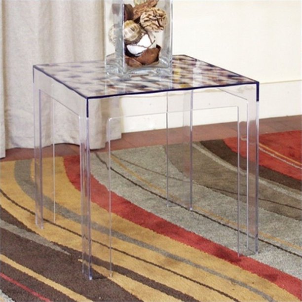 Atlin Designs Square Acrylic End Table (Set of 2)