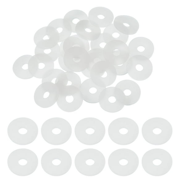 30 Pcs M6 Silicone Flat Washers 6mm ID 20mm OD 2mm Thick Plain Washer Grommets Sealing Spacer Gasket Ring Water Hose Washers, White