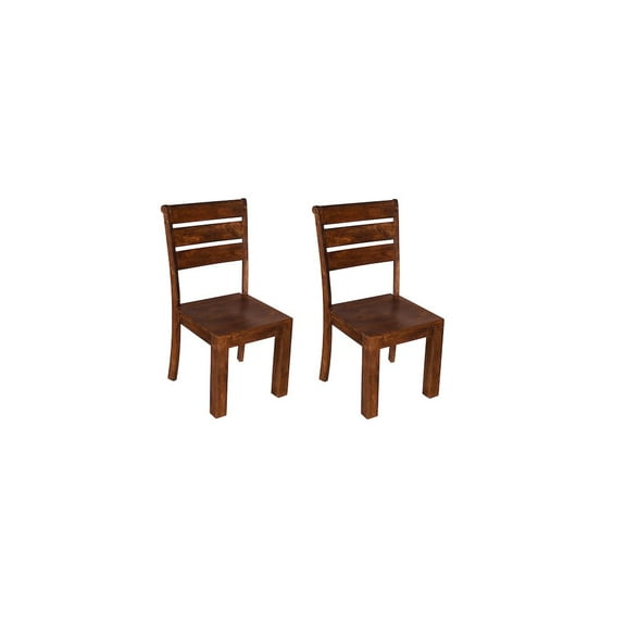 Taran Designs Lawrence Solid Wood Dining Chairs (Set of 2) in Dark Brown
