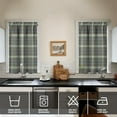 thumbnail image 2 of Checkered Kitchen Curtains Set of 2 - 27.5Wx39L Inch Tier Window Panels Semi-Sheer Rod Pocket Short Curtains for Farmhouse Decor, 2 of 4