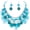 NK_10619_Cyan_Blue, variant on 2 Layer Statement Necklace Chunky Beaded Fashion Necklace for Women Gifts（NK_10619_Cyan_Blue）
