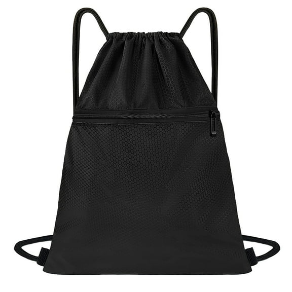 Multi Functional Waterproof Sports Drawstring Backpack - Oxfords Cloth Fitness Travel Storage Bag Theres A Small Pocket