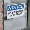 thumbnail image 3 of (2 Pack) No Swimming In The Lake OSHA Notice Sign 18 Inch X 12 Inch Vinyl Label Decal Sticker Weather Resistant, UV Protected for Workplace, Business, and Construction Site, Made in the, 3 of 6