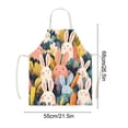 thumbnail image 3 of Meggemo Easter Apron Bunny Print Decorative Kitchen Cooking Apron Holiday Party Home Baking Apparel Chef Accessory Adjustable Waist Practical Fun, 3 of 6