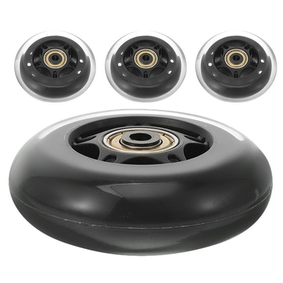 FRCOLOR 4Pcs 2.5 Inch Transparent PU Silent Wheels for Roller Skates Luggage Replacement Furniture Wheels Smooth and Quiet Operation for Versatile Use