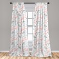 thumbnail image 4 of Ambesonne Floral Curtains, Sketchy Cherry Blossoms Art, Pair of 28"x84", Dark Pink Pale Blue, 4 of 4