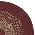 thumbnail image 2 of 2' x 5' Burgundy Red and Tan All Purpose Handcrafted Reversible Oval Area Throw Rug Runner, 2 of 2