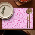 thumbnail image 5 of Pink Breast Cancer Awareness Pattern Summer Placemats Table Placemats Set Of 4-Linen Kitchen Washable Placemats Table Mats 11.8"x17.7" Non-Slip Heat Resistant, 5 of 6