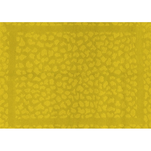 Ahgly Company Indoor Rectangle Abstract Yellow Modern Area Rugs, 8' x 12'