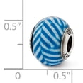 thumbnail image 2 of Beautiful Sterling Silver Reflections Italian Blue Stripes w/Glitter Glass Bead, 2 of 2