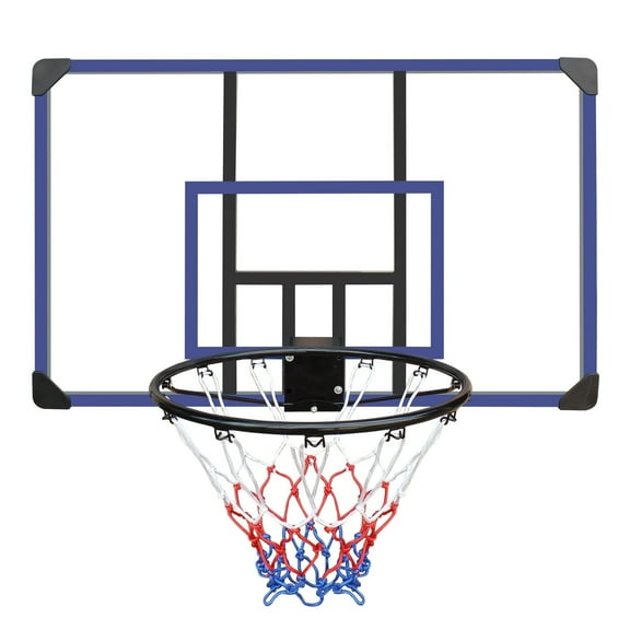 KL KLB Sport 44” Basketball Backboard and Rim Combo, Wall Mounted Basketball Hoop with Shatterproof Backboard for Kids Adults Outdoor Indoor