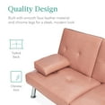 thumbnail image 6 of Best Choice Products Modern Faux Leather Convertible Futon Sofa w/ Removable Armrests, 2 Cupholders - Pink, 6 of 9