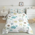 thumbnail image 2 of Ocean Comforter Set Starfish Coral Nautical Coastal Queen Bedding Comforter Sets ,Nautical Marine Life Quilt Seashell Conch Duvet Insert,Hawaii Beach Decor, 2 of 5