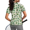 thumbnail image 2 of COEQINE Women V Neck Golf Shirts Quick Dry Fit Lightweight Short Sleeve Golf Tops Shamrock and Polka Dots Print Moisture Wicking Soft Polo Shirts for St. Patrick's Day, M, 2 of 7