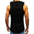 thumbnail image 3 of RYDCOT Men Fitness Muscle Print Sleeveless Hooded Bodybuilding Pocket Tight-drying Tops Black XL, 3 of 6